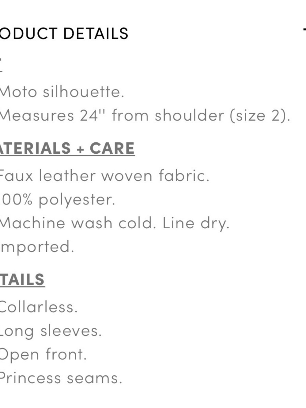Torrid Collarless Open Front Moto - Picture 8 of 8